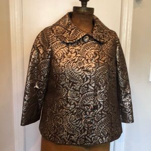 Brown and gold lame vintage style jacket